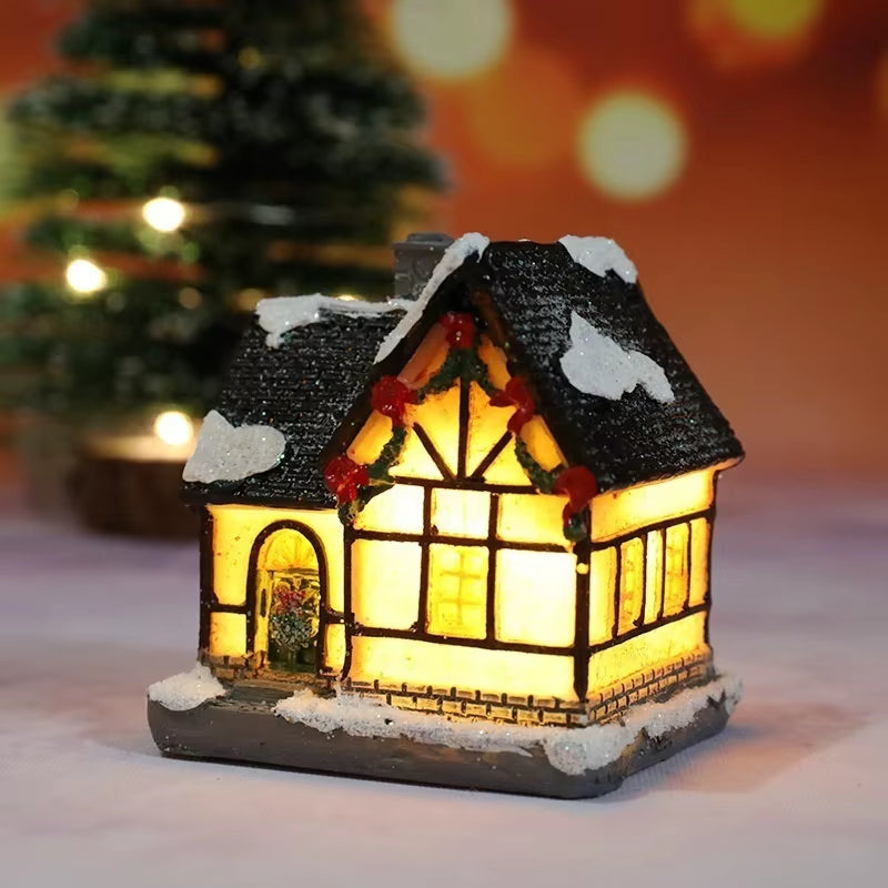 Christmas New Christmas Decorations Resin Small House Micro Landscape Resin House Small Ornaments Christmas Gifts
