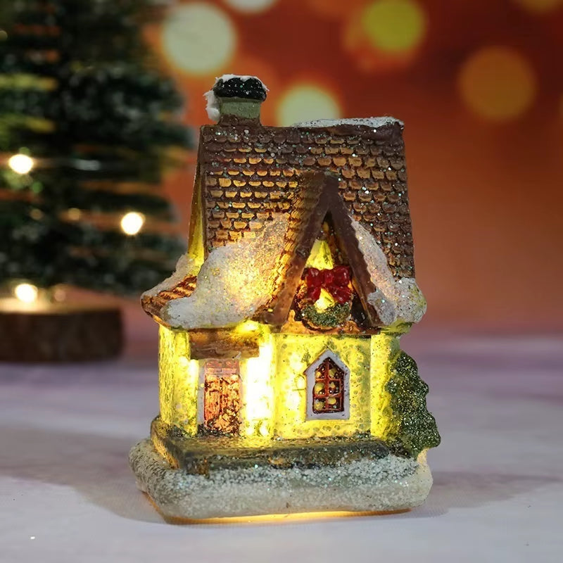 Christmas New Christmas Decorations Resin Small House Micro Landscape Resin House Small Ornaments Christmas Gifts
